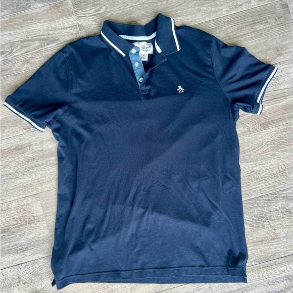 Original Penguin Dark Blue Polo with White Accents - Picture 1 of 2
